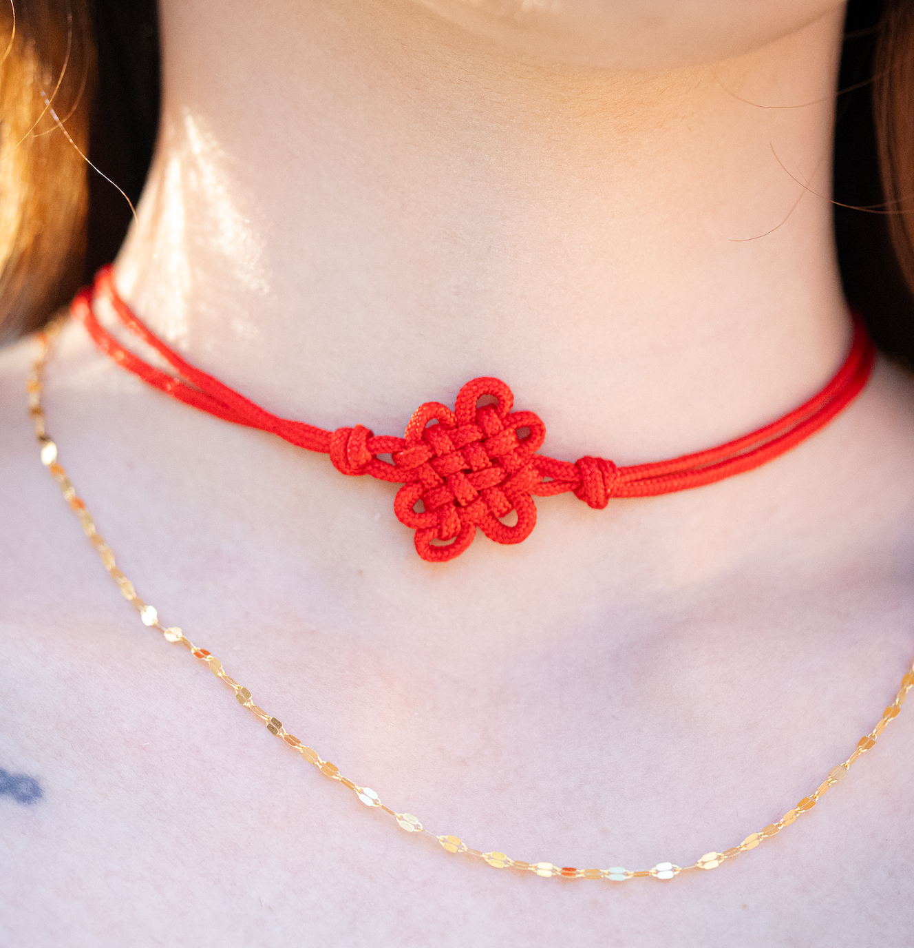 Red Yuan (緣) Choker