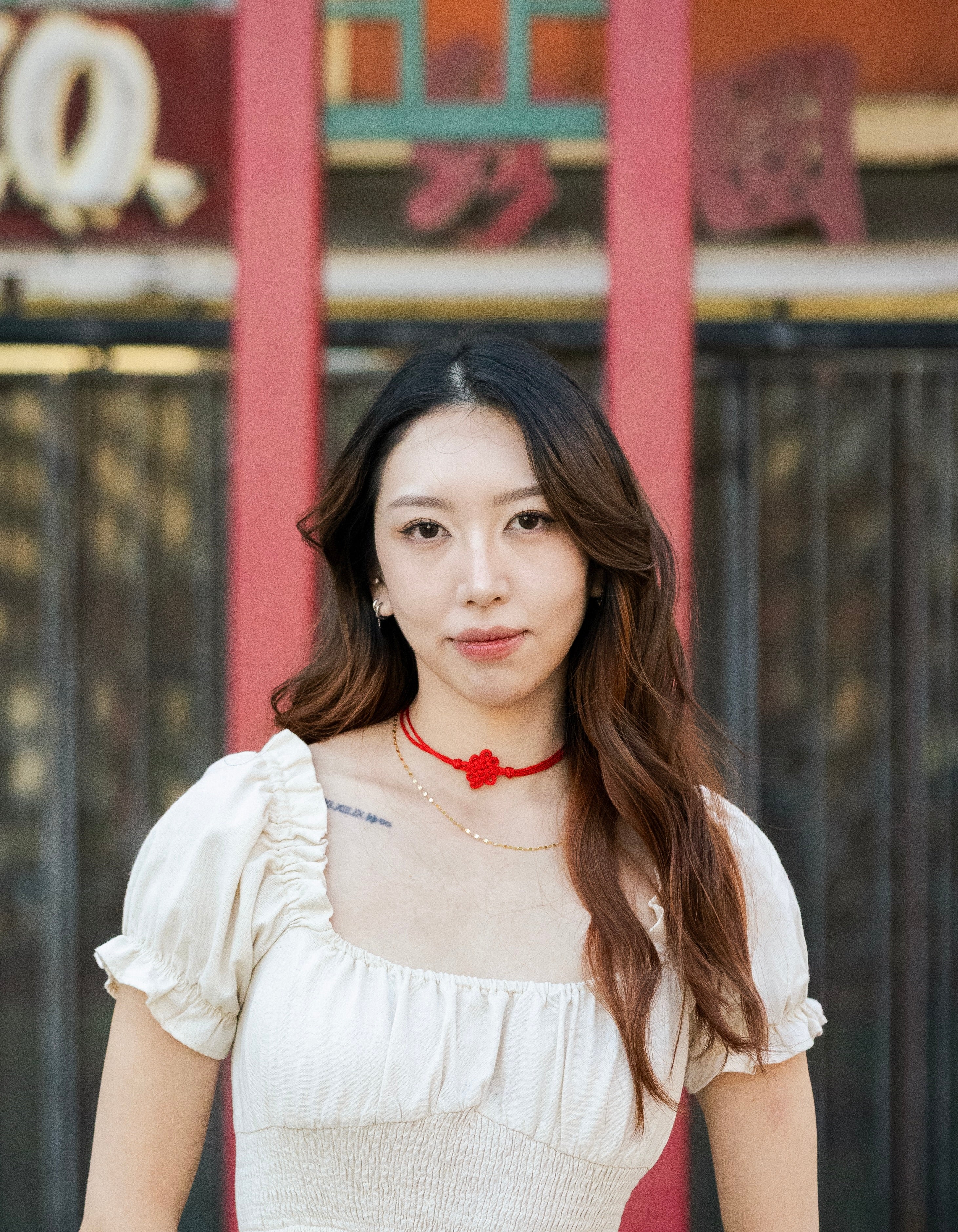 Red Yuan (緣) Choker