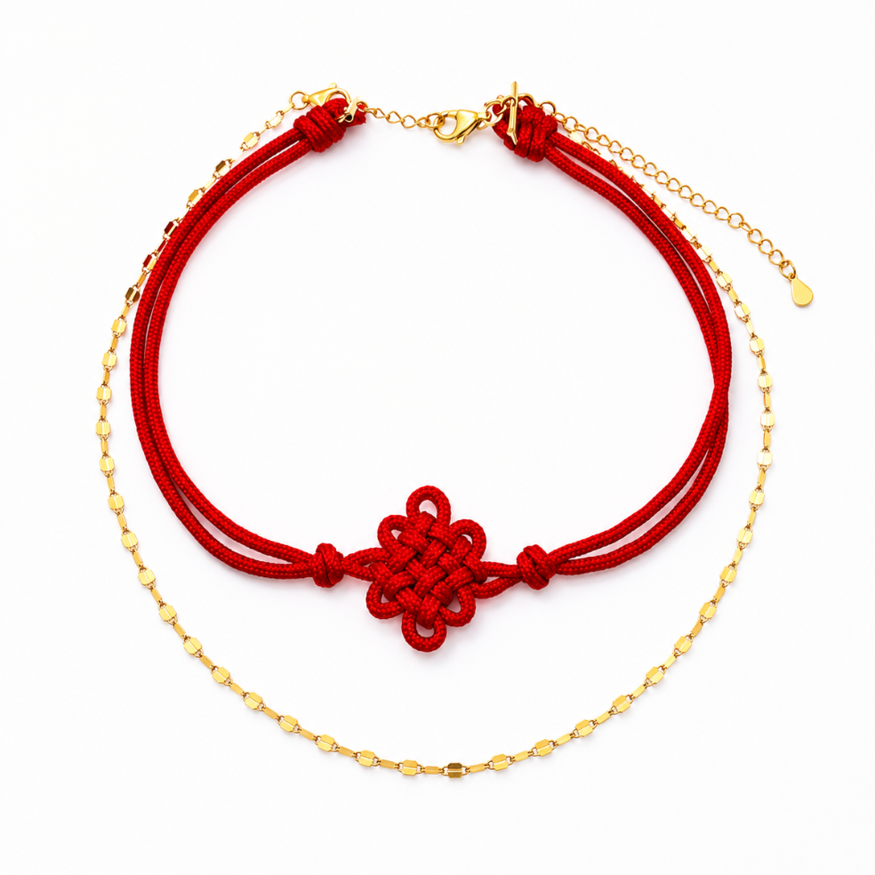 Red Yuan (緣) Choker