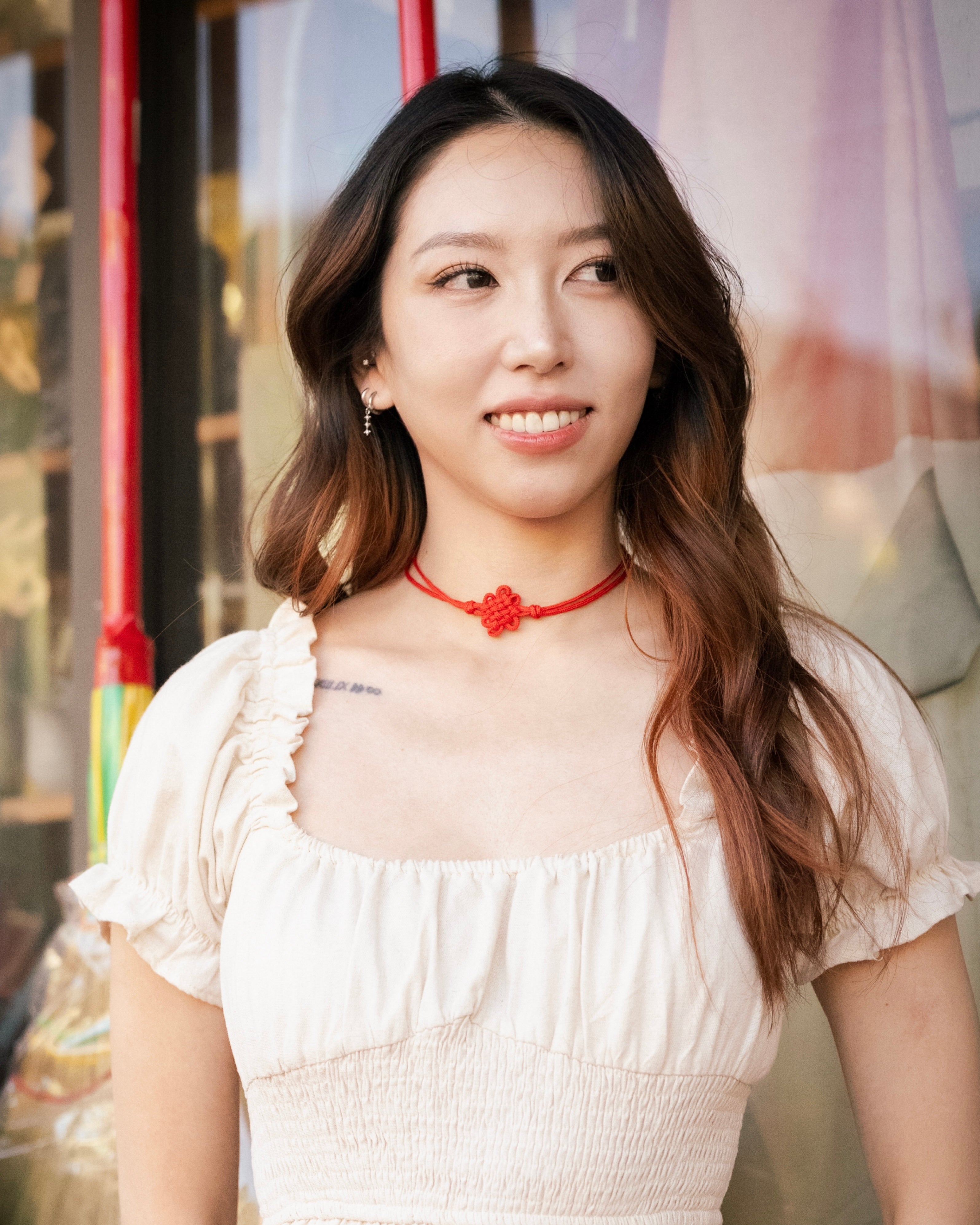 Red Yuan (緣) Choker