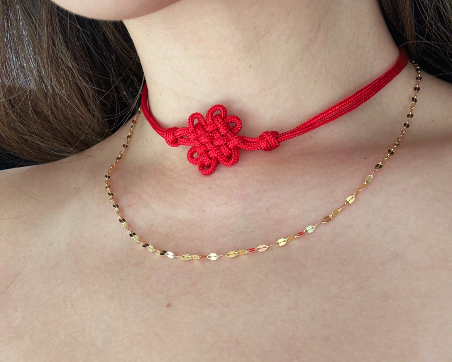 Red Yuan (緣) Choker